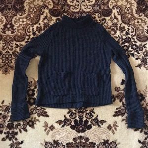 Zara Ribbed Sweater Top with Pocket Details